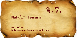 Makó Tamara névjegykártya